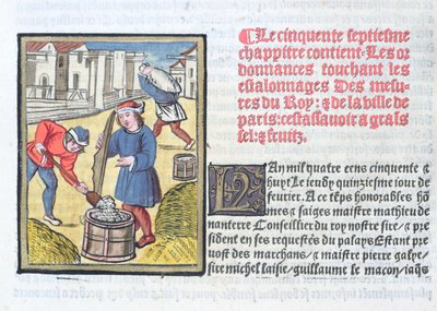 Meten van mortel (of pleister), uit 